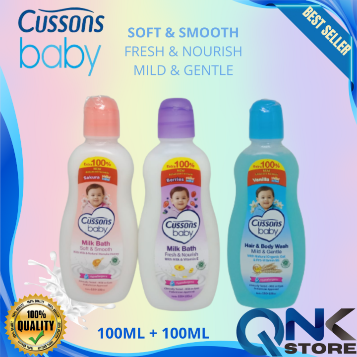 Cussons Baby Hair and Body Wash Milk Bath 200ml Liquid Soap Tidak