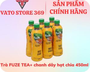 Trà chanh dây và hạt chia FUZETEA+ chai 450ml