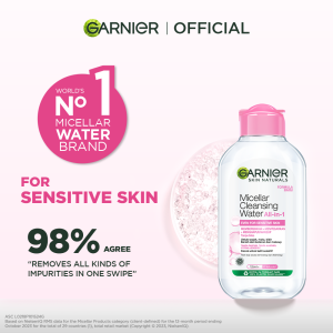 Garnier Micellar Water Pink (125mL/400mL) - Makeup Remover For Sensitive Skin Cleanser Toner Skincare