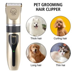 NOBLELUX USB Rechargeable Dog Hair Clippers Silent 4-in-1 Pet Hair Trimmer Professional Electric Pet Grooming Tool Dog Grooming