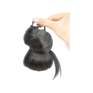 CAELARAU Synthetic Messy Bun Head Wig Low-tied Claw Clip Chicken Feather Ball Head Fashion Fluffy False Hair Pieces Women