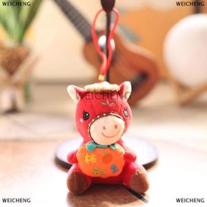 [COD] WEICHENG 2026 Horse Year Mascot Keychain Cartoon Plush Pony Pendant Zodiac Horse Backpack Hanging Decoration Holiday Blessing Gift