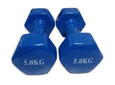 Ladies Mini Vinyl Dumbbells 5kg (Blue) (Sold in Pair)