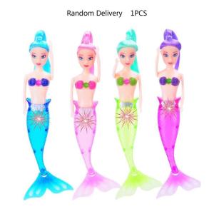 Cartoon Mermaids for Doll 7 with LED Light Toddler Toy for Doll Toy Children Bathing Toys Eco-friendly Material Childr
