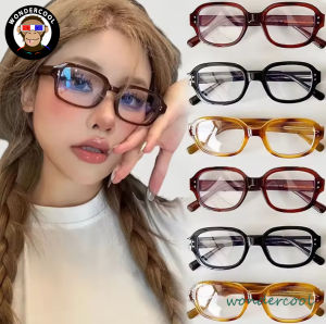 Cc.Korean narrow oval rectangular retro square frame glasses ins fashionable non-prescription anti-blue light glasses for men and women