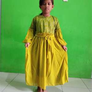 Gamis anak // Dress pesta anak-anak usia 6-7tahun ceruty babydoll full puring