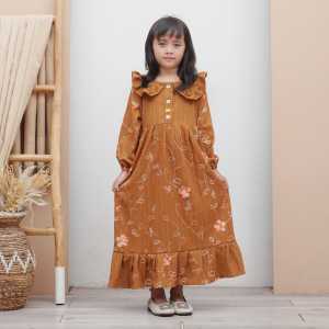 Gamis anak bahan crinkle Lady crush usia 3-8tahun