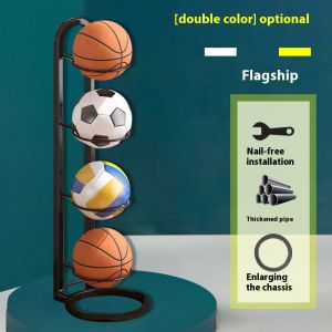 Basketball Storage Ring Metal Foldable Football Volleyball Rugby Ball Organizer Rack 3/4 /5Layer