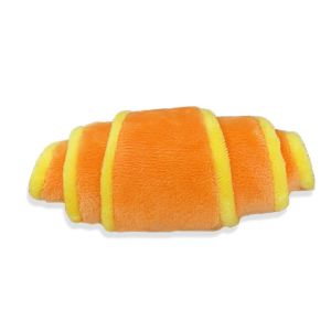 WAPKTY Bite Resistant Plush Croissant Dog Toy Dog Training Mental Stimulation Dog Treat Dispenser Funny Plush Dog Slow Feeder Dog/Puppy