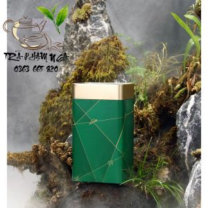 Hộp Đựng Trà Hũ Đựng Trà Lọ Đựng Trà Cafe Và Thảo Mộc Khô Chất Liệu THÉP CHỐNG RỈ (Hộp Nắp Vàng) - Trà Thái Nguyên Phạm Nga