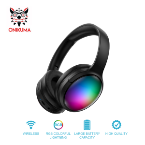 Onikuma B3 RGB Wireless Bluetooth Headphone with ANC Microphone Lightweight Foldable Over-Ear