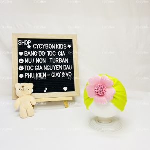 CÓ NHIỀU MẪU Mũ Nón Turban Cho Bé Gái Thun Nhiều Màu Đính Bông Cúc Mai Hồng Ruốc