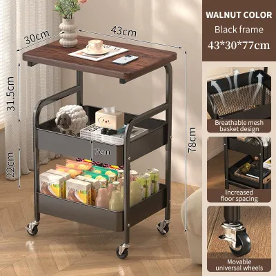 Movable Storage Rack Cart Trolley Rack With Table Board Toy Snack Storage Trolley Shelf Kitchen Rack