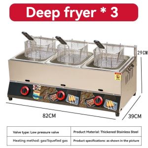CTTC STORE pan New product burger grill with fryer Multifunction deep fryer deep fryer gas type single fryer french fries fryer Commercial use fry pan deep fryer pan with strainer fryer with burger grill