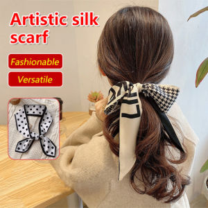 huowa Vintage Hair Ribbon Elegant and Distinctive Silk Scarf for Womens Hair