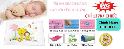 Tấm lót cao su non thiên nhiên thoáng khí chống thấm siêu mát cao cấp Cuddles 60x90cm Malaysia cho bé