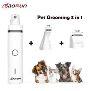 3 IN1 Pet Polisher Electric Clippers Dog Nail Clipper Cat Electric Shaver Three In One Household Pet Cleaning Products Usb Charging