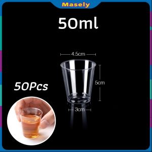 Masely 50pcs Disposable Plastic Cup Transparent Household Meal Cup Wedding Cups 30ml 50ml