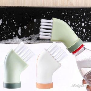 2pcs Cleaning Brush Can Corner Cleaning Brush Dry-Wet Dual-Use Cleaning Brush Household Gap Brush Can Connect Mineral Water Bottle