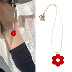 Vòng cổ hoa rỗng Dây chuyền mặt dây hoa cổ hình hoa nhỏ vật liệu acrylic Mặt dây chuyền vòng cổ cho cô gái tuổi teen