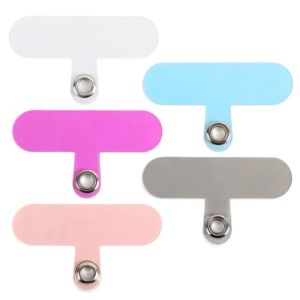 5pcs Candy Color Clear Mobile Phone Lanyard Card Gasket Anti-loss Detachable Adjustable Neck Cord Strap Clip Snap Rope  Patch Universal