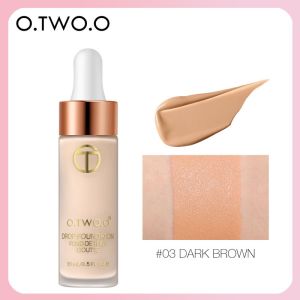 O.TWO.O Oil-control Liquid Foundation with Foundation Brush Poreless Full Coverage Concealer SPF30 PA+++ 24H Lasting Matte Finish Waterproof Cream Texture Face Cosmetics