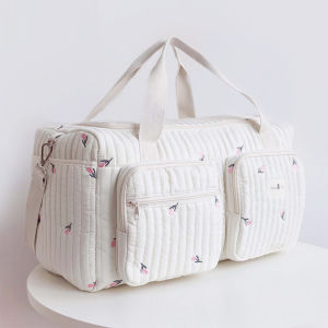 แม่ HamshMoc กระเป๋าเดินทางกระเป๋าโท้ทแบบพกพาที่มีที่จับกว้างเปิดขนาดใหญ่สำหรับไอเท็มสำหรับเด็กจัดเก็บและองค์กร