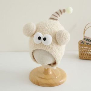 PaulWeekend หมวกมีหูสัตว์นุ่มนิ่มน่ารักสำหรับเด็กทารกปกป้องความอบอุ่นฤดูหนาวลายการ์ตูนกันลม