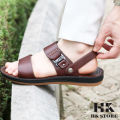 DÉP SANDAL NAM - DÉP DA NAM hàng chính hãng HK.STORE da bò cao cấp kết hợp đế kếp xịn-khâu may chắc chắn.. 