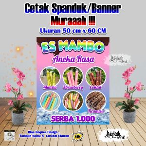 Spanduk Banner Es Mambo ukuran 50 cm x 60 cm