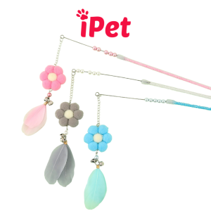 Đồ Chơi Cần Câu Cho Mèo Hình Bông Hoa Gắn Lông Vũ - iPet Shop