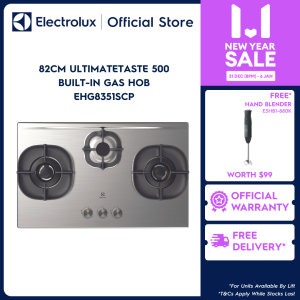 Electrolux EHG8351SCP 82cm UltimateTaste 500 Built-in Gas Hob (PUB) With 3 Cooking Zones with 2 Years Warranty