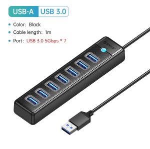 ORICO USB3.0 HUB 7 Port Splitte High Speed Notebook Extension for Computer Laptop Accessories USB Port Extension for Laptop USB Extension Hub USB Hub