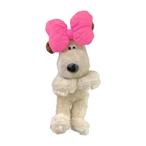 16.5CM ตุ๊กตาสุนัขตกแต่งรถยนต์ภายใน ประดับโบว์ เกาะที่ปัดน้ําฝน รูปสุนัขน่ารัก