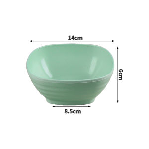 4Pcs Plastic Square bowls Wheat Straw Bowl Plastic Bowl Noodle Bowl Soup Bowl Rice Bowl Sucrose