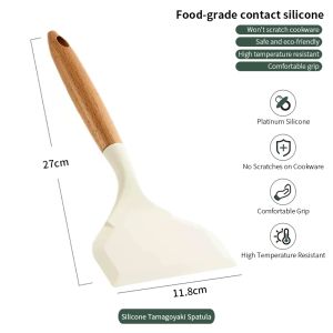 Turtle Silicone Kitchen Utensils Heat Resistant Non-scratch Pot Hanging Design Spatula Spoon