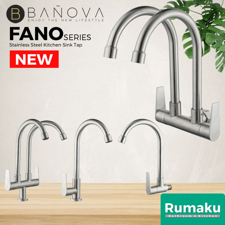 BANOVA SUS 304 Stainless Steel Kitchen Sink Tap Water Tap Paip Singki ...
