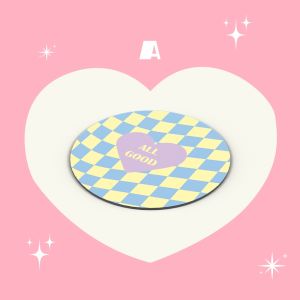Coaster Tatakan Gelas Tatakan Minuman Wooden Coaster Motif Pattern Cheeky Checkered