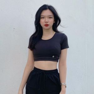 Áo croptop thể thao tập gym yoga erobic- đồ tập gym yoga nữ chất liệu dệt kim cao cấp co giãn thấm hút mồ hôi