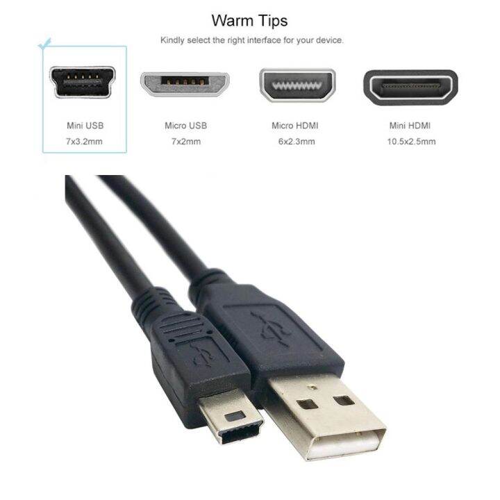 【ready Stock】mini Usb 20 A Male To Mini 5 Pin B Charge Data Charger Cable Cord For Mp3 Mp4 4956