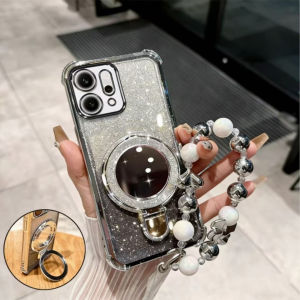 Gương mạ chống va đập Giá đỡ từ tính Vỏ đeo tay cho Motorola Moto G24 G14 G04 G34 G54 G84 G06 G56 G86 G05 Vỏ mềm