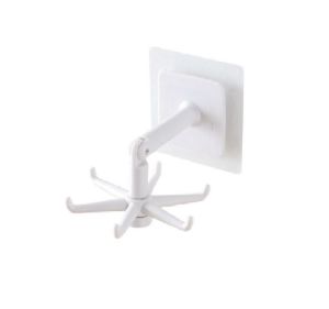 SHUNO Rotatable Kitchen Wall Mounted Hanger Hook Organizer Rack Storage Organizers Rak Gantung Senduk Dapur 免打孔廚房用具置物架