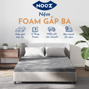 Nệm NOOZ Gấp Ba 8cm Đệm Foam Cao Su Non Gấp Gọn Tiện Lợi 2 Tầng Nâng Đỡ NOOZ Home Goods Mattress