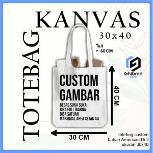 Totebag Kanvas Polos Custom Desain Modern Resleting - Warna Lemon Yellow/Abu Gelap/AB/Dril - Ukuran 30x40 cm - Totebag Premium