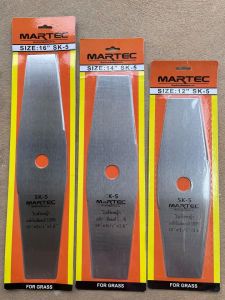 ใบมีดตัดหญ้า ทรงมะละกอ ขนาด 12 14 16 นิ้ว ทำจากใบเลื่อยเหล็ก SK5 มีเก็บปลายทาง