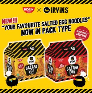 Nissin Irvins Salted Egg Flavour Instant Noodles PACKET 113g/pc or 113gx5 (1 packet) ORIGNAL & SPICY BB nov 2025