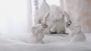 Charming White Elephants Ring Holder Stand for Secure Storage of Engagement and Wedding Rings Home Decors