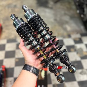 👑👑 โช๊คหลังเวฟ โช๊คเเต่ง เเกนรุ้ง ความสูง 320 มิล ใส่เวฟ 100/110i เก่า-ใหม่/125r-s-บังลม/125i ปลาวาฬ-LED