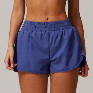 Zechuang pocketless quick-dry yoga shorts faux two-piece sports butt-lifting shorts running fitness yoga pants 4001