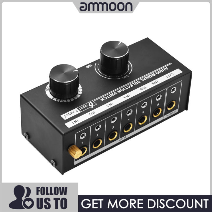 [ammoon]6-in-1-out Audio Signal Selector Switcher 6 Input & 1 Output